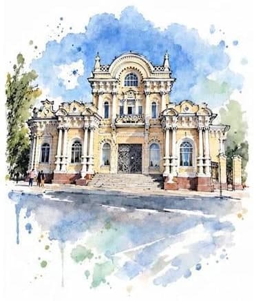 Сюжет «Будинок Щербини» — готова акварельна робота